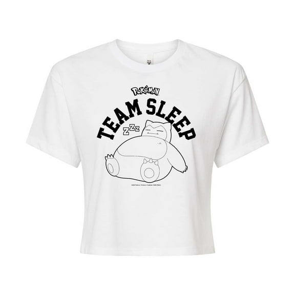 Pokémon - Snorlax Team Sleep - Juniors Cropped Cotton Blend T-Shirt