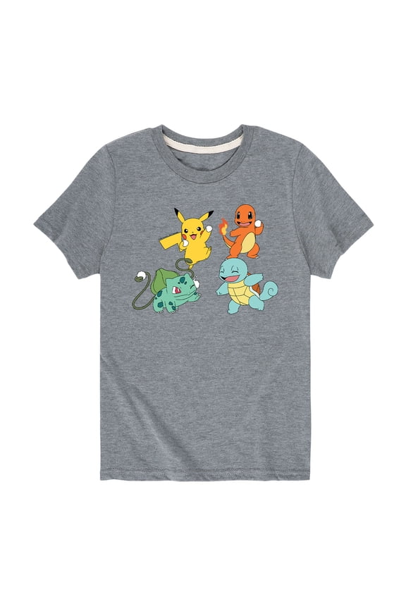 Pokémon - Pikachu Charmander Bulbasaur Squirtle Snowball Fight Short Sleeve Graphic T-Shirt