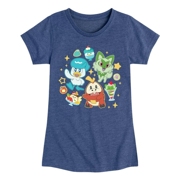 Pokémon - Sprig Fuec Quax Cafe - Girls Youth Fitted Short Sleeve T-Shirt