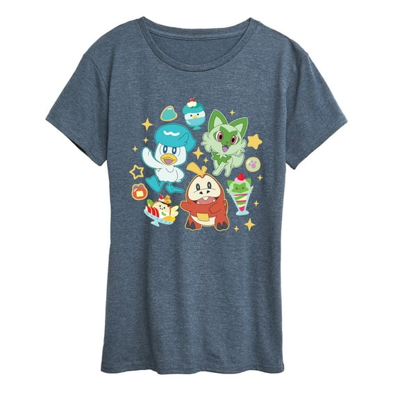Pokémon - Sprig Fuec Quax Cafe - Women's Short Sleeve Graphic T-Shirt