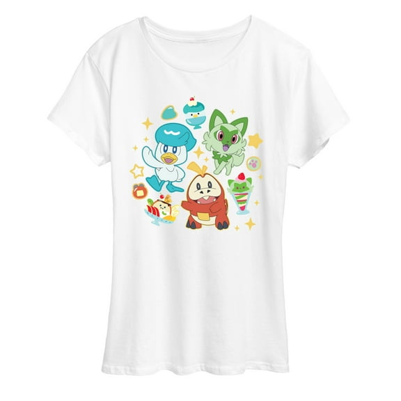 Pokémon - Sprig Fuec Quax Cafe - Women's Short Sleeve Graphic T-Shirt