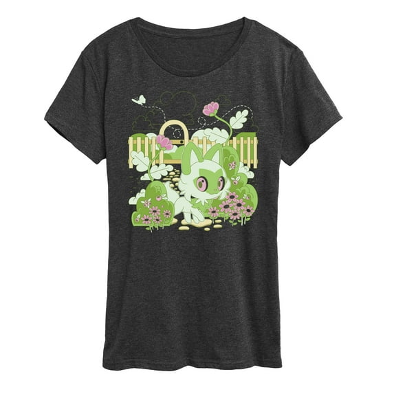 Pokémon - Sprigatito Cottage Garden -  Women's Short Sleeve Graphic T-Shirt