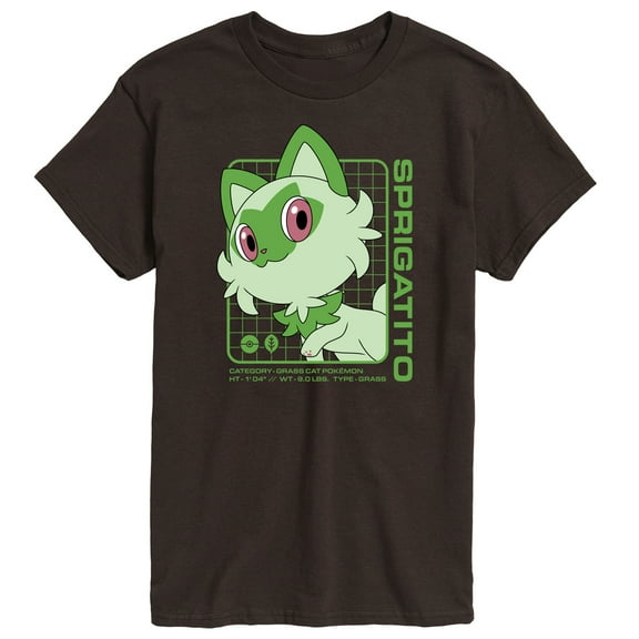 Pokémon - Sprigatito Stats - Men's Short Sleeve Graphic T-Shirt