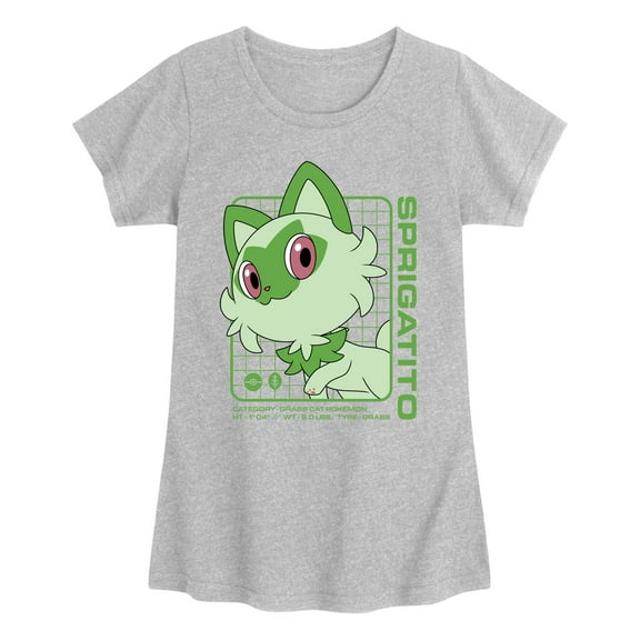 Pokémon - Sprigatito Stats- Youth Girls Short Sleeve T-Shirt