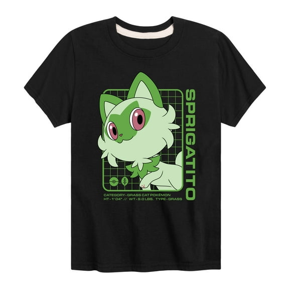 Pokémon - Sprigatito Stats - Youth Short Sleeve Graphic T-Shirt