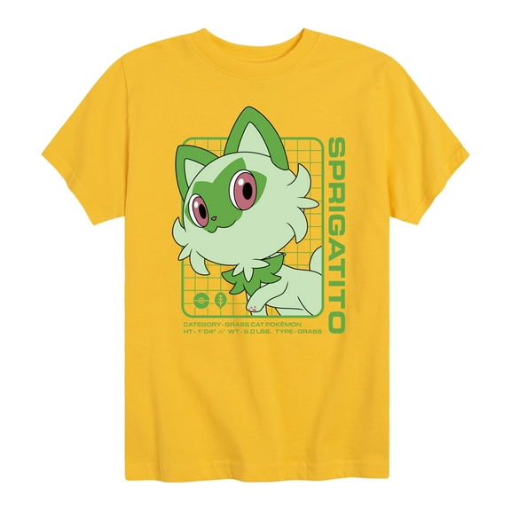 Pokémon - Sprigatito Stats - Youth Short Sleeve Graphic T-Shirt