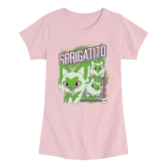 Pokémon - Sprigatito - Youth Girls Fitted Short Sleeve T-Shirt