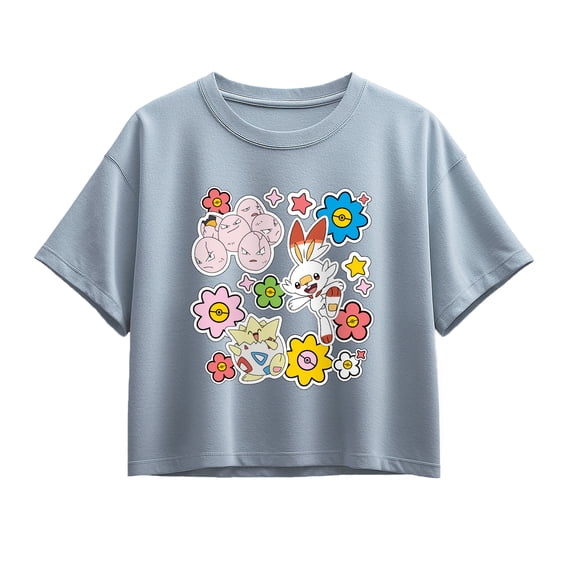 Pokémon - Spring Stickers - Youth Girls Boxy T-Shirt