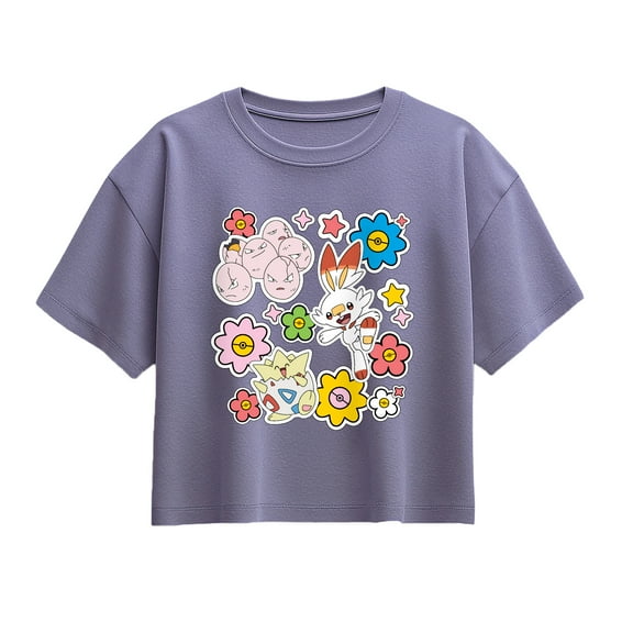Pokémon - Spring Stickers - Youth Girls Boxy T-Shirt