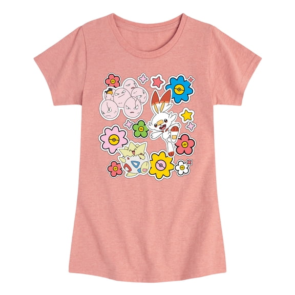 Pokémon - Spring Stickers - Youth Girls Fitted Short Sleeve T-Shirt