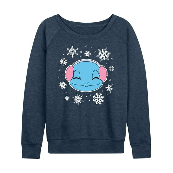 Pokémon - Squirtle And Snowflakes - Women's Lightweight French Terry Long Sleeve Shirt
