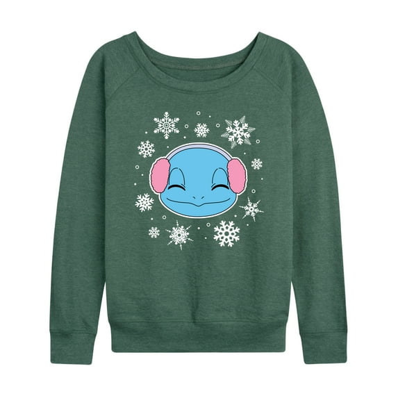 Pokémon - Squirtle And Snowflakes - Women's Lightweight French Terry Long Sleeve Shirt
