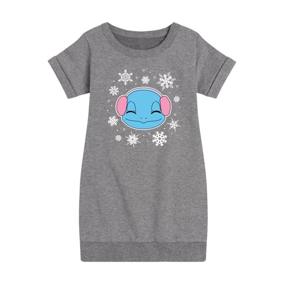 Pokémon - Squirtle And Snowflakes - Youth Girls Fleece Dress