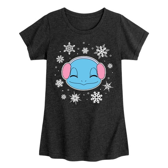 Pokémon - Squirtle And Snowflakes - Youth Girls Short Sleeve Graphic T-Shirt
