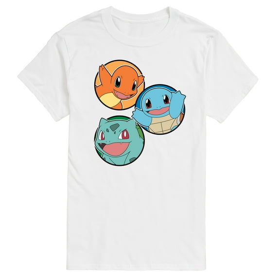 Pokémon - Squirtle Bulbasaur Charmander Group - Men's Short Sleeve Graphic T-Shirt