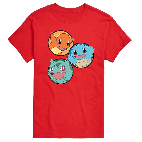 Pokémon - Squirtle Bulbasaur Charmander Group - Men's Short Sleeve Graphic T-Shirt