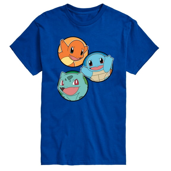 Pokémon - Squirtle Bulbasaur Charmander Group - Men's Short Sleeve Graphic T-Shirt