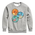 thumbnail image 1 of Pokémon - Squirtle, Bulbasaur, & Charmander Group - Toddler & Youth Crewneck Fleece Sweatshirt, 1 of 1