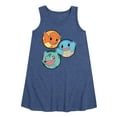 thumbnail image 1 of Pokémon - Squirtle, Bulbasaur, & Charmander Group - Toddler & Youth Girls A-line Dress, 1 of 1