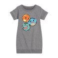 thumbnail image 1 of Pokémon - Squirtle, Bulbasaur, & Charmander Group - Toddler & Youth Girls Fleece Dress, 1 of 1