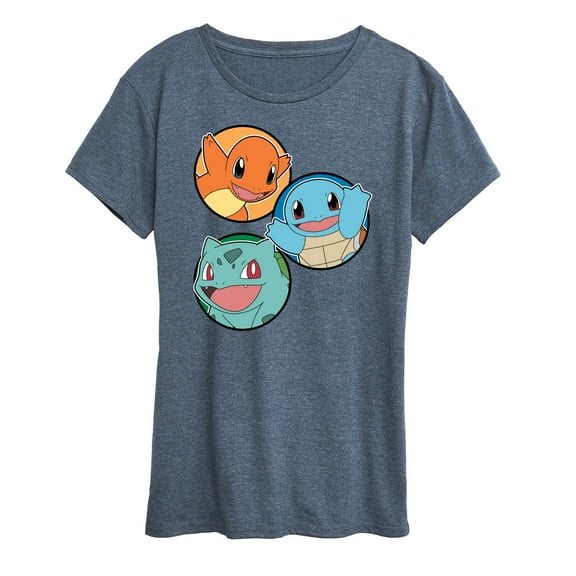Pokémon - Squirtle Bulbasaur Charmander Group - Women's Short Sleeve Graphic T-Shirt