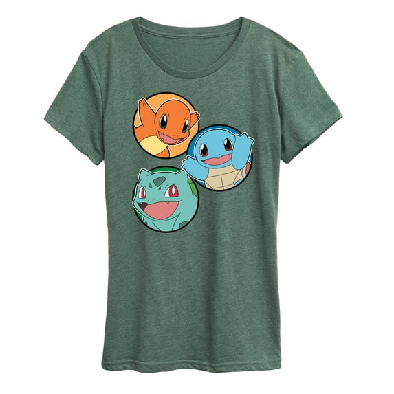 Pokémon - Squirtle Bulbasaur Charmander Group - Women's Short Sleeve Graphic T-Shirt