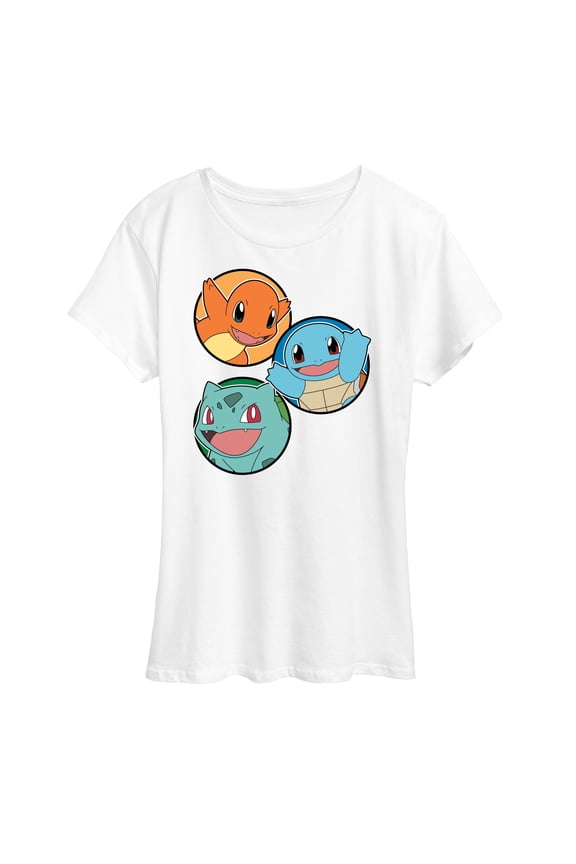 Pokémon - Squirtle Bulbasaur Charmander Group - Women's Short Sleeve Graphic T-Shirt