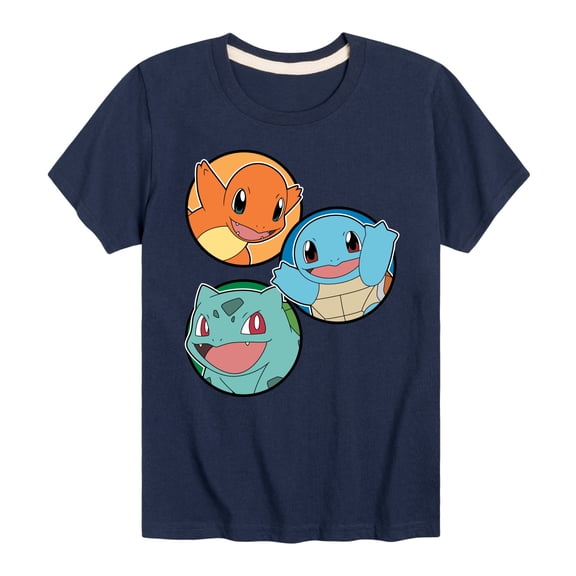 Pokémon - Squirtle, Bulbasaur, & Charmander Group - Youth Short Sleeve Graphic T-Shirt