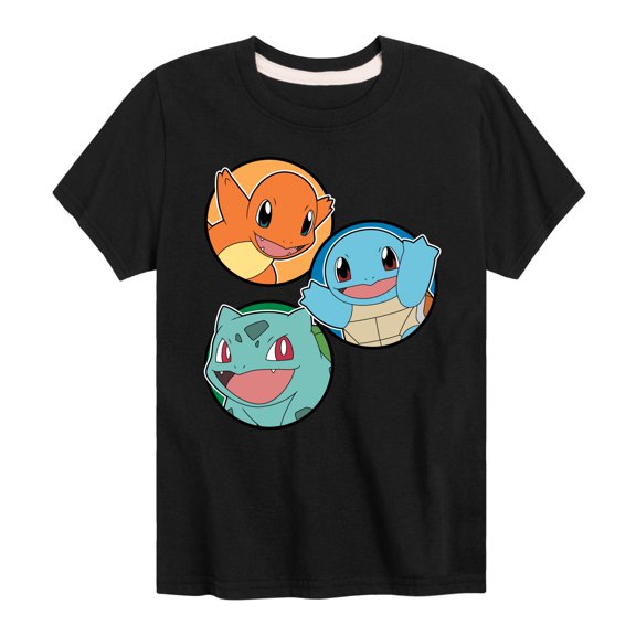 Pokémon - Squirtle, Bulbasaur, & Charmander Group - Youth Short Sleeve Graphic T-Shirt