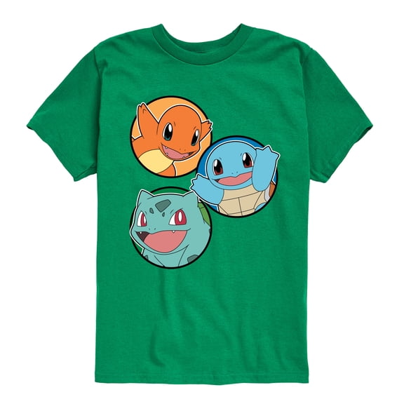 Pokémon - Squirtle, Bulbasaur, & Charmander Group - Youth Short Sleeve Graphic T-Shirt