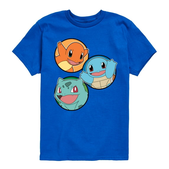 Pokémon - Squirtle, Bulbasaur, & Charmander Group - Youth Short Sleeve Graphic T-Shirt