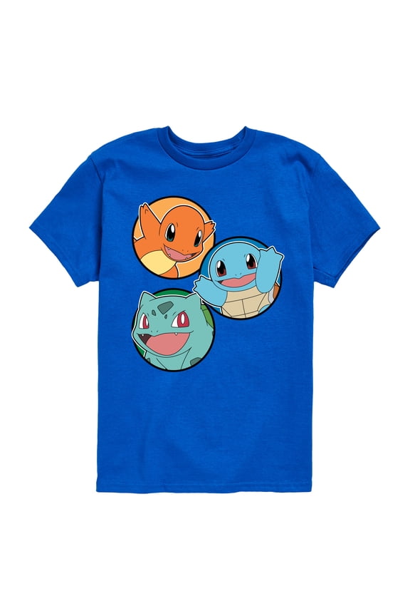 Pokémon - Squirtle, Bulbasaur, & Charmander Group Short Sleeve Graphic T-Shirt