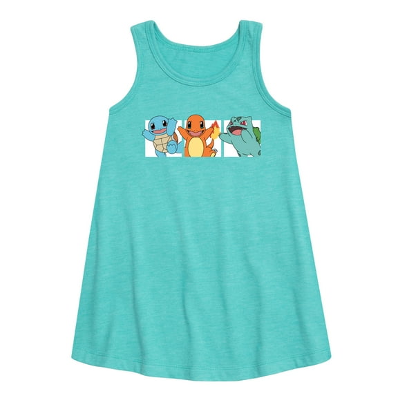 Pokémon - Squirtle, Charmander and Bulbasaur - Youth Girls A-line Dress