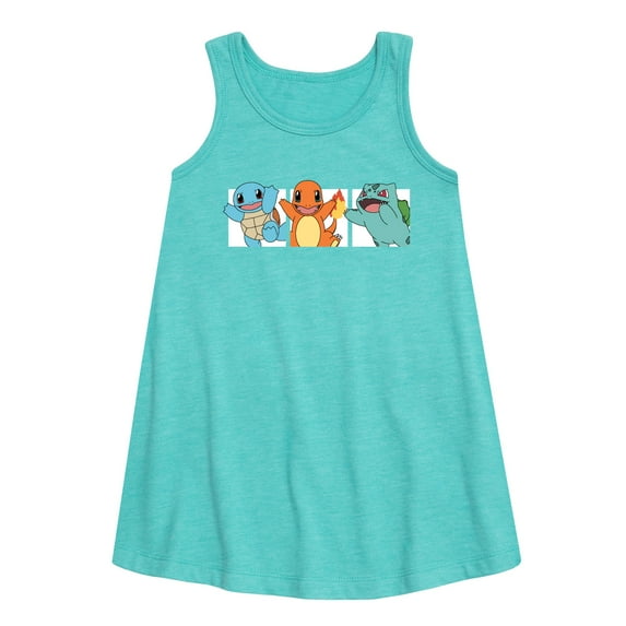 Pokémon - Squirtle, Charmander and Bulbasaur - Youth Girls A-line Dress
