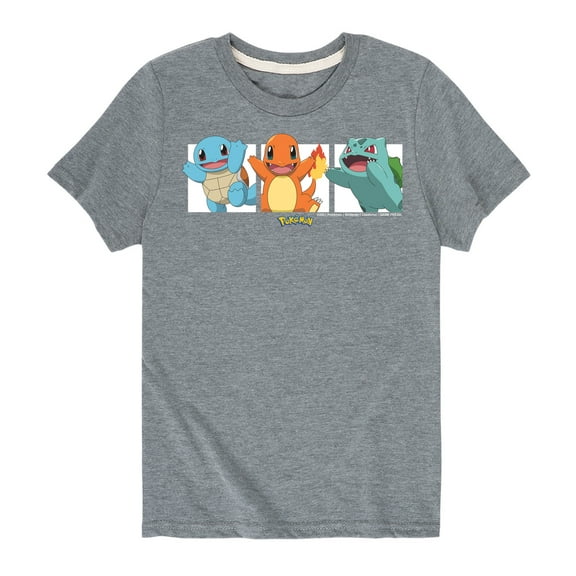 Pokémon - Squirtle, Charmander and Bulbasaur - Youth Short Sleeve Graphic T-Shirt