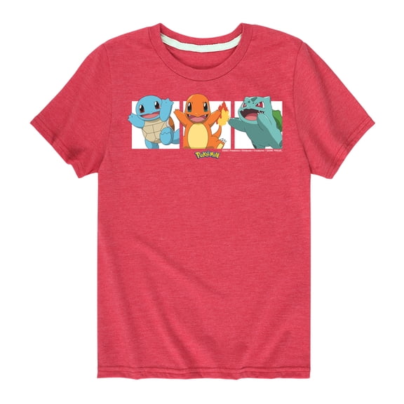 Pokémon - Squirtle, Charmander and Bulbasaur - Youth Short Sleeve Graphic T-Shirt