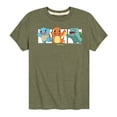 thumbnail image 1 of Pokémon - Squirtle, Charmander and Bulbasaur - Youth Short Sleeve Graphic T-Shirt, 1 of 5
