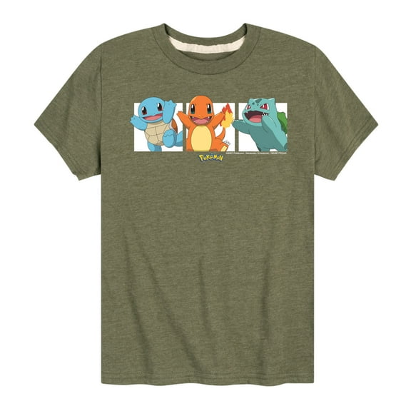 Pokémon - Squirtle, Charmander and Bulbasaur - Youth Short Sleeve Graphic T-Shirt