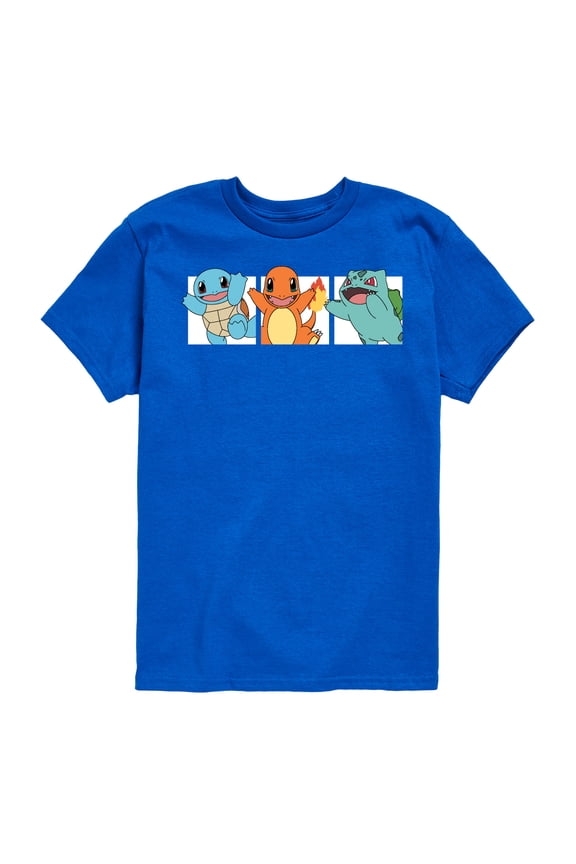 Pokémon - Squirtle, Charmander and Bulbasaur - Youth Short Sleeve Graphic T-Shirt