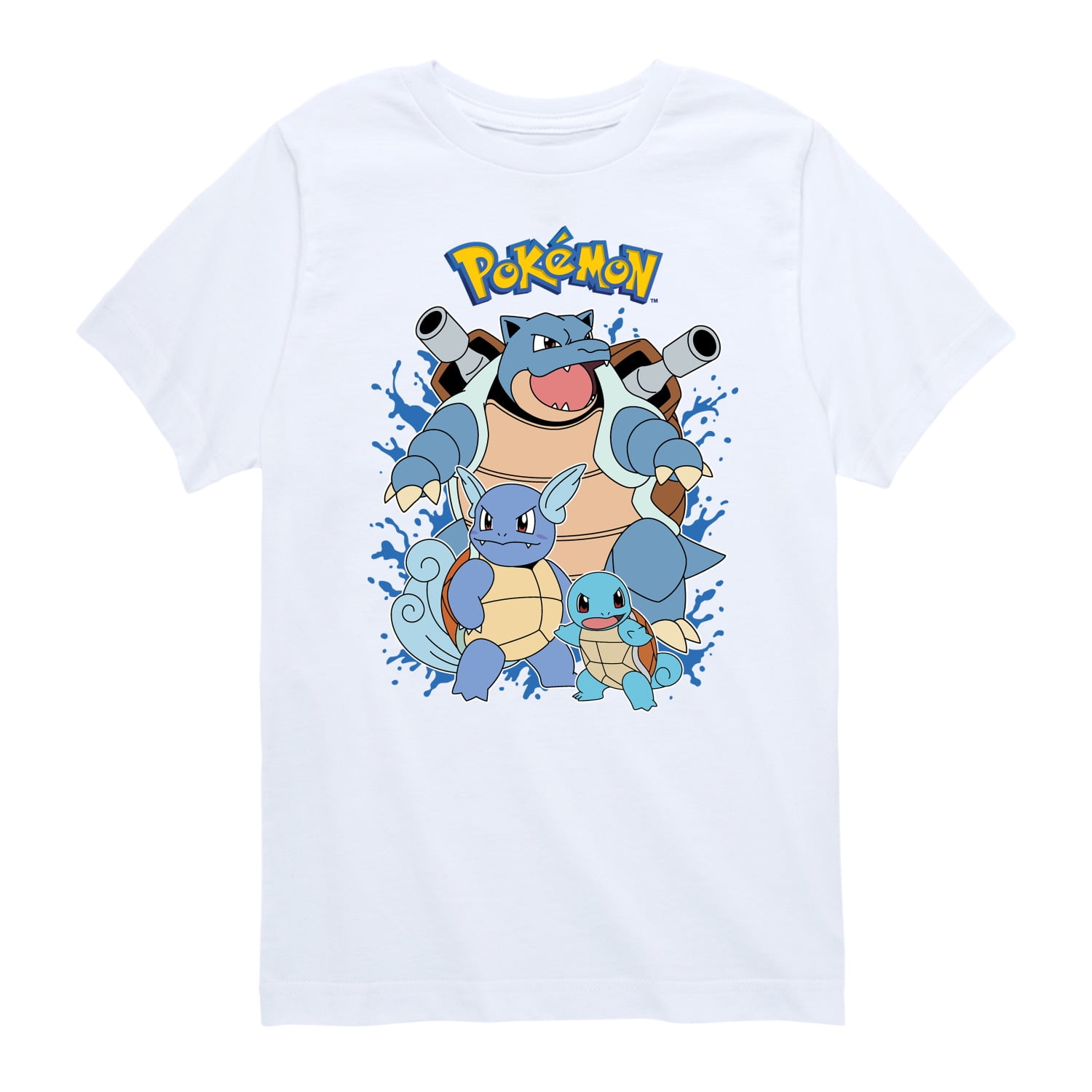 ★ Phyps Department★ Pokemon Evolution Short Sleeve White Pok-mon-Squirtle-Evolution-