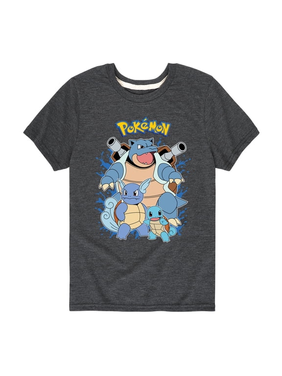 Pokémon - Squirtle Wartortle Blastoise Evolution Boys' Short Sleeve Graphic T-Shirt