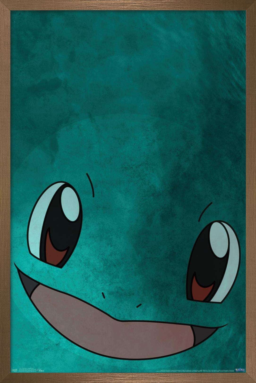 Pokémon - Squirtle Face Wall Poster, 14.725" x 22.375", Framed ...
