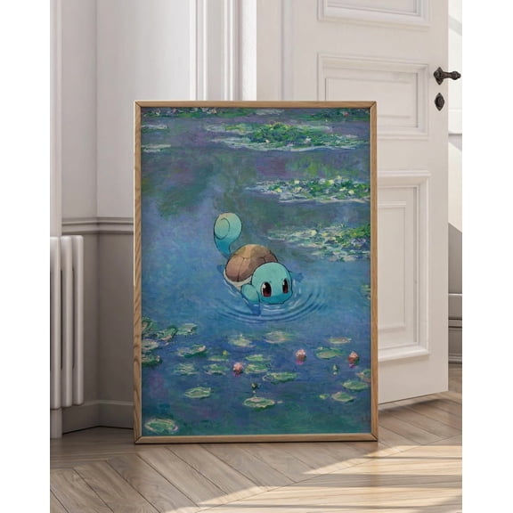 Pokémon Squirtle poster, original gift, "Squirtle" poster, wall decoration, frame not included, Water Lilies, Claude Monet Decor Idea Gift For Fan Gaming House – Size 24x36 Unframed Poster
