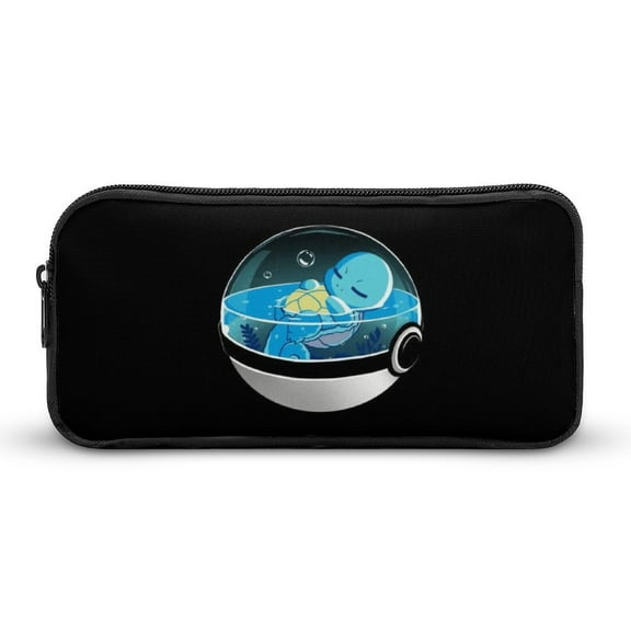 Pokmon Squirtle698 Pencil Case Large Capacity, Marker Pen Bag Coin Pouch Office Stationery Organizer, Cosmetic Bag, Portable Soft Pen Bag for Student College
