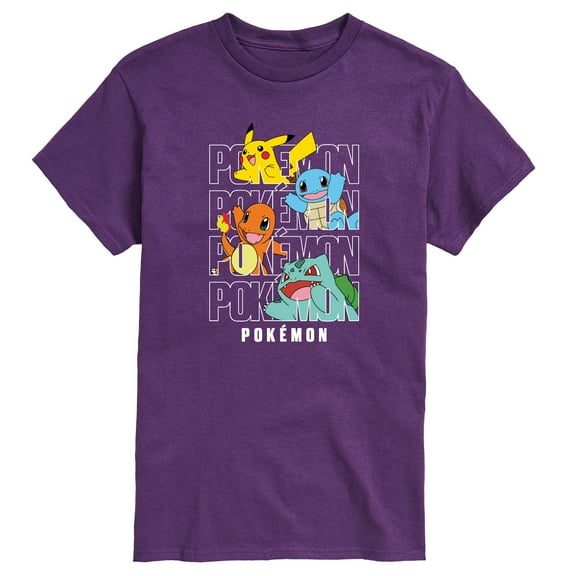 Pokémon - Stacked Logo Pikachu And Friends - Men's Short Sleeve Graphic T- Shirt