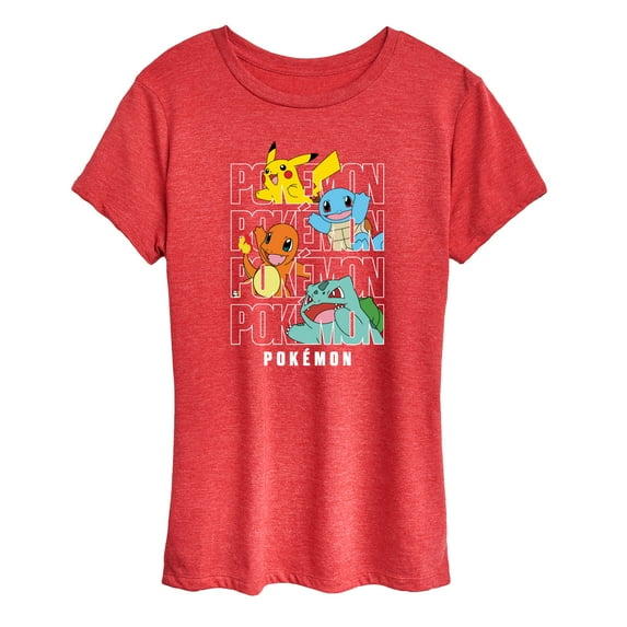 Pokémon - Stacked Logo Pikachu And Friends - Women's Short Sleeve Graphic T- Shirt