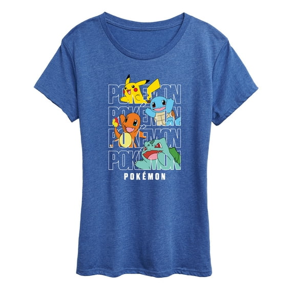 Pokémon - Stacked Logo Pikachu And Friends - Women's Short Sleeve Graphic T- Shirt