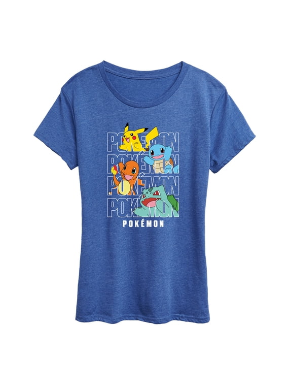 Pokémon - Stacked Logo Pikachu And Friends - Women's Short Sleeve Graphic T- Shirt