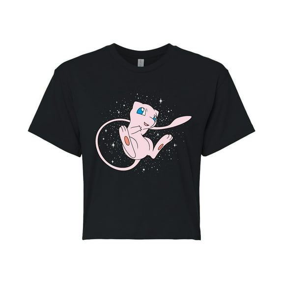 Pokémon - Starry Mew - Juniors Cropped Cotton Blend T-Shirt
