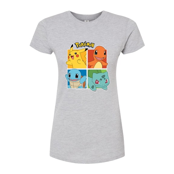 Pokémon - Starter Pokémon Character Grid - Juniors Fitted Graphic T-Shirt